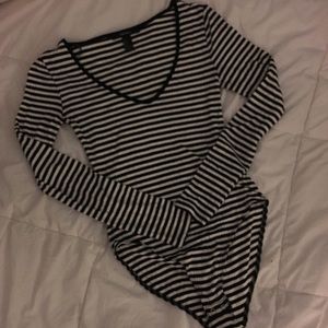 B&W striped bodysuit